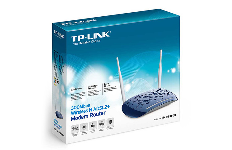 مودم روتر +ADSL2 بیسیم N300 تی پی لینک مدل TD-W8960N