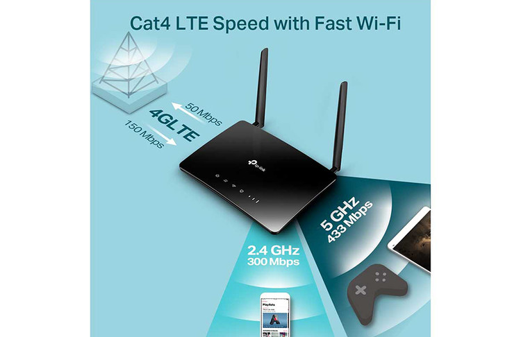 مودم روتر 4G LTE بیسیم دوباند AC750 تی پی لینک مدل Archer MR202